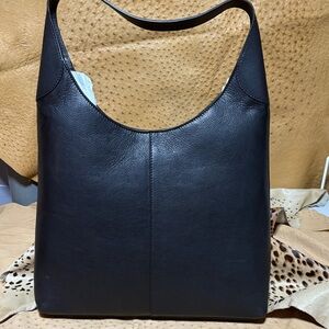 Chic Black Leather Hobo Bag